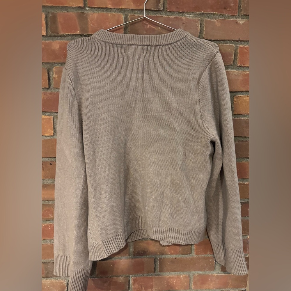 Marled Taupe Button-Up Cardigan - Picture 2 of 4
